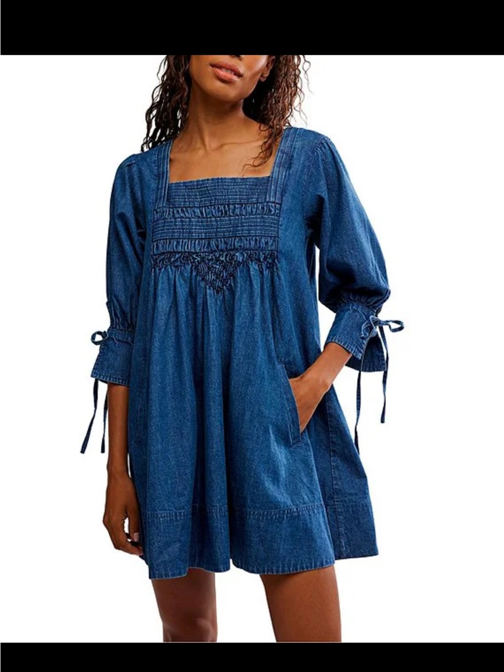 This Free People Sonora Denim Mini Dress nwt